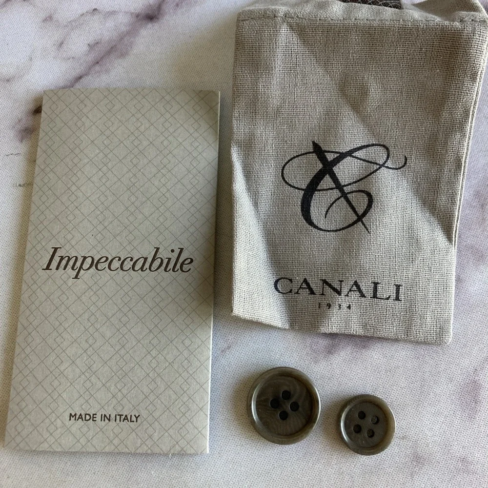 CANALI Men's Slim Fit‎ 100% Wool Grey Woven Suit, Size 46R (56 EU)